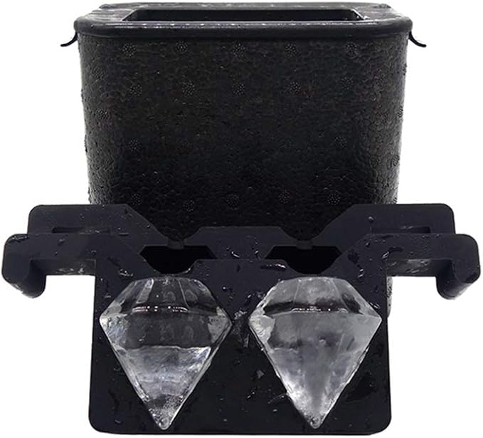 Crystal Clear Ice Cube Maker,Clear Diamond Ice Cube Mold-Makes 2 Large Diamond ice cubes for Whiskey,Cocktails & Drinks, Creative Gift for Friends and Family