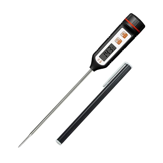 YFL Instant Read Food Thermometer, Waterproof Digital Meat Thermometer with Stainless Steel Probe, Pratical Cooking Thermometer for Oven BBQ Grill Smoker Beef Turkey Camping & Kitchen Gadgets