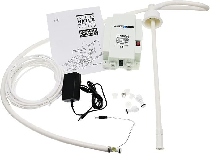 TDRRICH Bottled Water Dispensing Pump System Single-Tube for Fridge, Drinking Electric Water Pump for Coffee Machine 5 Gallon 25W Pressure 60PSI Flow 2.5L Speed 2950 Suitable for Homes Offices Bars
