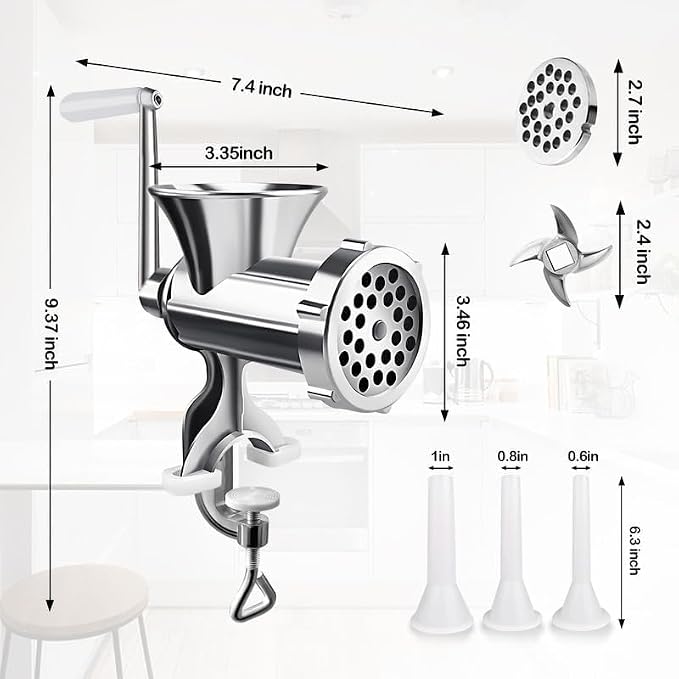 Meat Grinder with Sausage Stuffer Hand Operated for Meat Grinding & Sausage Filling Ideal for Complementary Food Household Restaurant & Outdoor Use-cy2