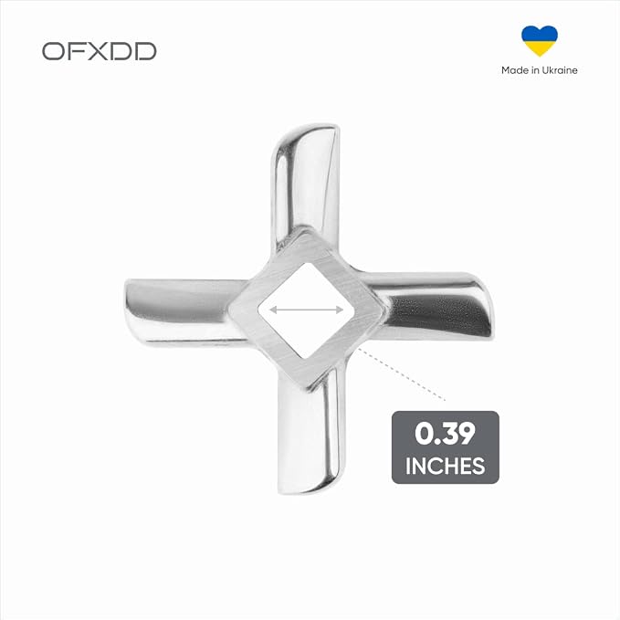 Meat Grinder Blade #8 - 2 Pcs Replacement Blades for Electric Grinder - Stainless Steel Parts and Accessories for Grinding