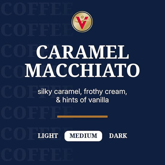 Victor Allen's Coffee Caramel Macchiato Flavored, 12 Count, Medium Roast, Single Serve Coffee Pods for Keurig K-Cup Brewers