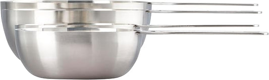 Le Creuset Batch-Baking Measuring Cups, Stainless Steel, Set of 4 (2/3 & 3/4 & 1.5 & 2 cups)