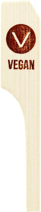 Restaurantware RW Smart 4 Inch Vegan Food Markers 1000 Disposable Bamboo Food Picks - Paddle Head Sturdy Bamboo Decorative Picks Sustainable For Serving Appetizers Desserts And Cocktails