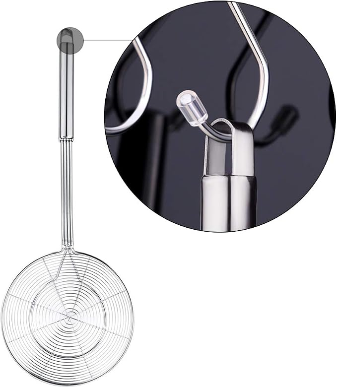 Spider Strainer Skimmer, Swify Stainless Steel Asian Strainer Ladle Frying Spoon with Handle for Kitchen Deep Fryer, Pasta, Spaghetti, Noodle, 5.5 Inch