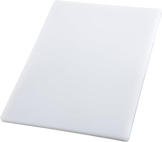 Winco 12" x 18" White Heavy-Duty Plastic Cutting Board (Set of 6) | Dishwasher safe, Stain resistant, Minimizes dulling, Great for Charcuterie, Cheese, Appetizers and Buffet Displays