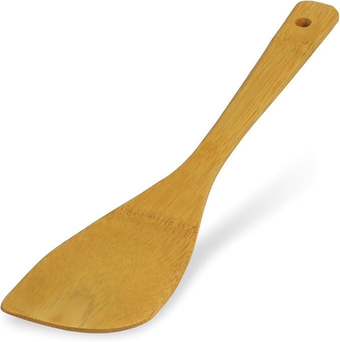Japanese Smoked Bamboo Spatula - 11.8 Inch (300mm) Susutake Wooden Kitchen Turner and Cooking Flipper, Made in Japan