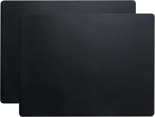 2Pcs Black Silicone Placemats, 15.7"x 11.8" - Kitchen Counter & Baking Silicone Mats