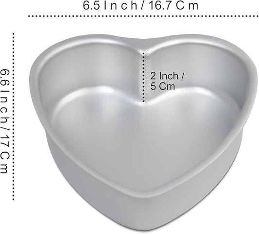 set of 3 Heart-shaped cake pan,6 inch heart-shaped cake tin, aluminum, for weddings, parties, family and other occasions cake (6 x 2 Inch,Set of 3)