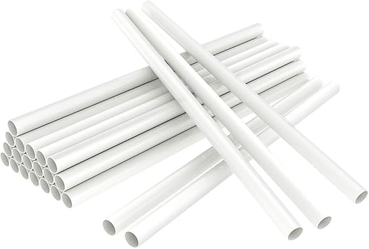 White Plastic Cake Dowel Rods for Tiered Cake Construction and Stacking Supporting Cake Round Dowels Straws with 0.4 Inch Diameter (12 Inch)