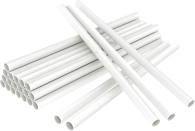 White Plastic Cake Dowel Rods for Tiered Cake Construction and Stacking Supporting Cake Round Dowels Straws with 0.4 Inch Diameter (9.5 Inch)