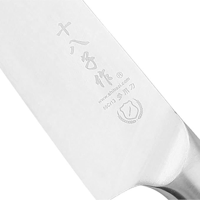 SHI BA ZI ZUO 6.5-inch Santoku knife Professional Chef's knife, kitchen knife stainless steel with cast steel handle