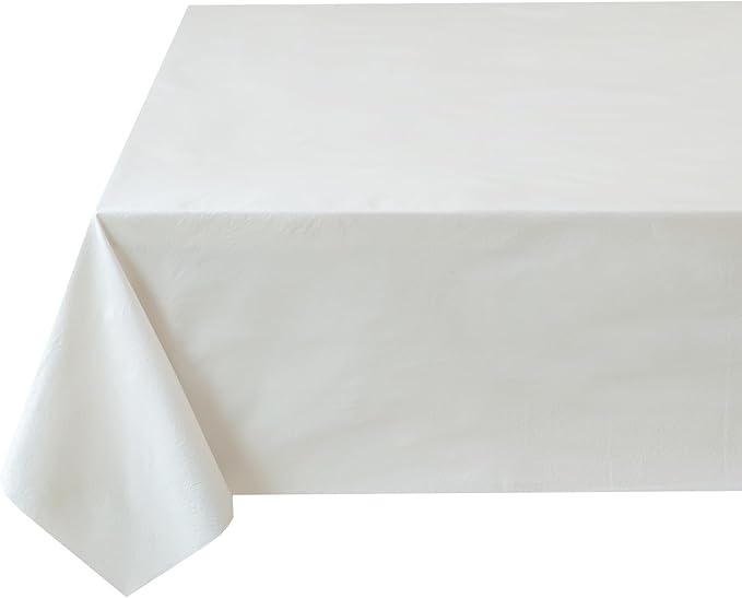 Benson Mills Deluxe Heavy Duty Vinyl Table Pad, Premium Table Protector, Waterproof with Flannel Backing, Quilted Design and Customizable (Off-White, 52" X 90" Rectangular)
