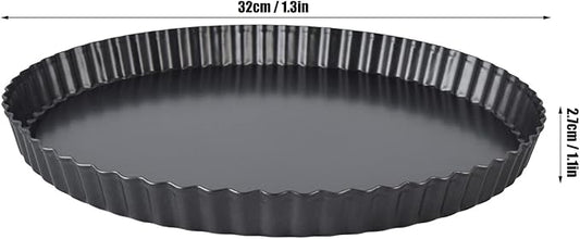 Tart Pan with Removable Bottom, Non Stick Quiche Baking Dish, Large Fluted Quiche Pan for Baking, 13 Inch
