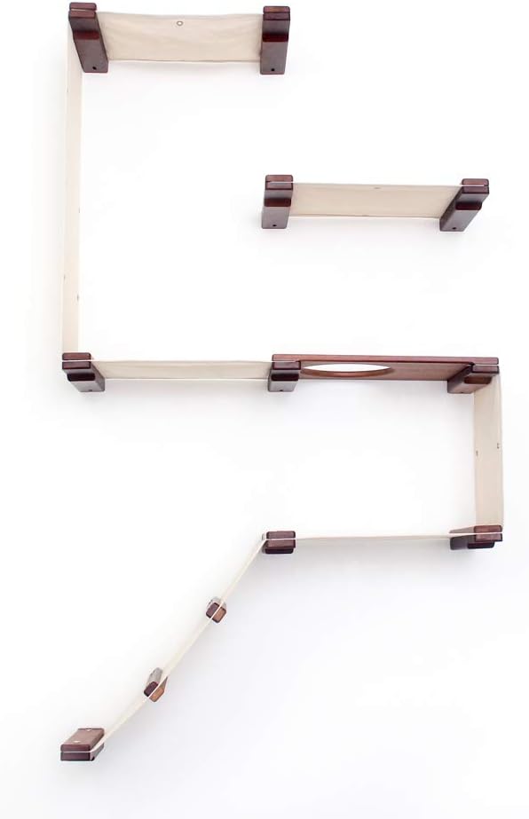 CatastrophiCreations Cat Fort Set - Multiple-Level Cat Hammock & Climbing Activity Center Wall-Mounted Cat Tree Shelves