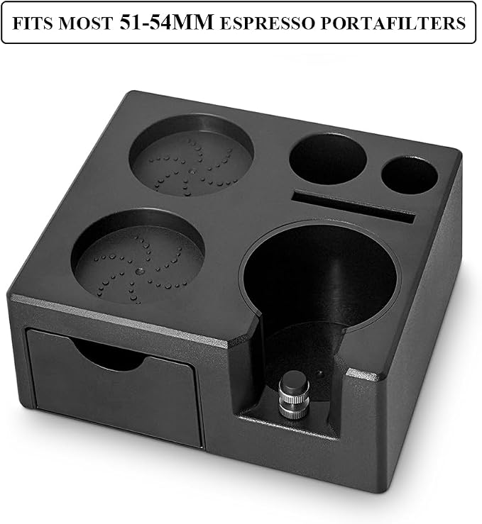CAFEMASY Espresso Tamping Station Organizer - Espresso Machine Accessories Coffee Tamper Station Holder for 54mm 53mm 51mm Epsresso Portafilter Coffee Tools Organzier for Baristas