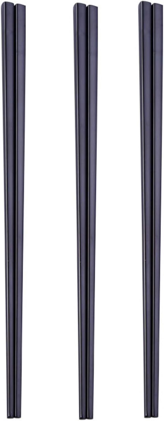 Stainless Steel Chopsticks,Reusable , Easy to Use（3 PCS,black）