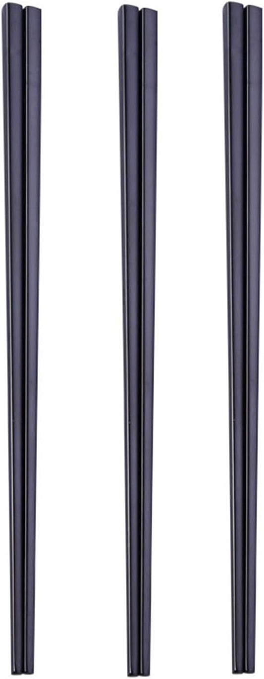 Stainless Steel Chopsticks,Reusable , Easy to Use（3 PCS,black）
