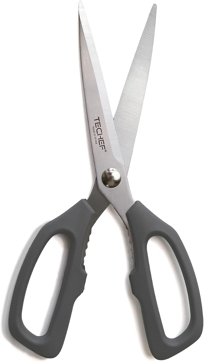 TECHEF Kitchen Shears, All Purpose Scissors, Dishwasher Safe, Heavy Duty Meat Scissors Poultry Shears, Stainless Steel, Made in Korea (Dark Gray)