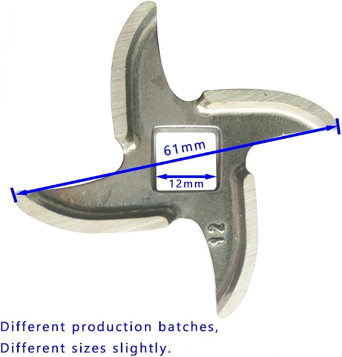 2 Pcs #12 Meat Grinder Blade Stainless Steel Knife Cutter Replacement for Grinders, Please check the size and shape