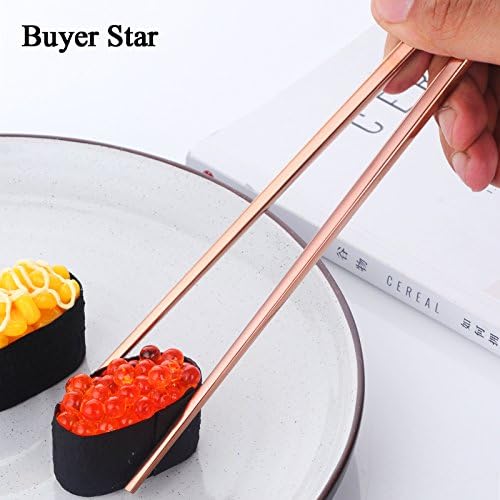 Buyer Star 5-Pair Stainless Steel Chopsticks - Reusable Rose Gold Chinese Square Chopsticks