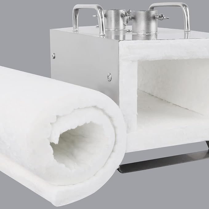 Ceramic Fiber Insulation, 2 Pieces 24"x15.7"x1"Thick, 2600F Fireproof Insulation Blanket for Wood Stove Baffle, Fireplace, Pellet Stove, Chimney, Furnace, Boiler, Pizza Ovens and Forge