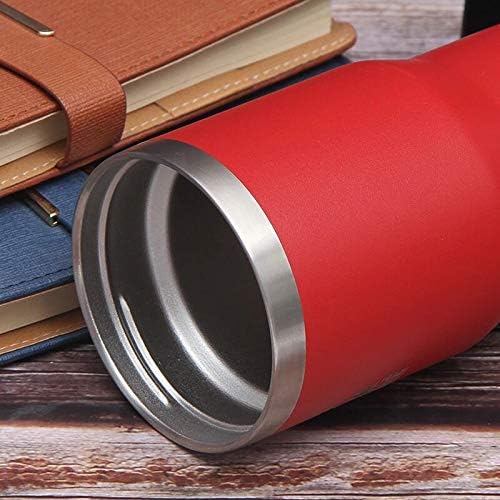 14oz Can Insulator, Two-Way Lids Double Wall Stainless Steel Insulated Can Cooler, Beer Bottle holder (Red)