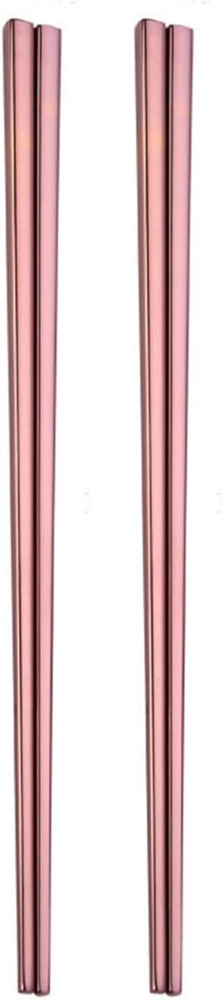 Stainless Steel Chopsticks,Reusable ,Dishwasher Safe , Easy to Use（2 PCS,Rose gold）