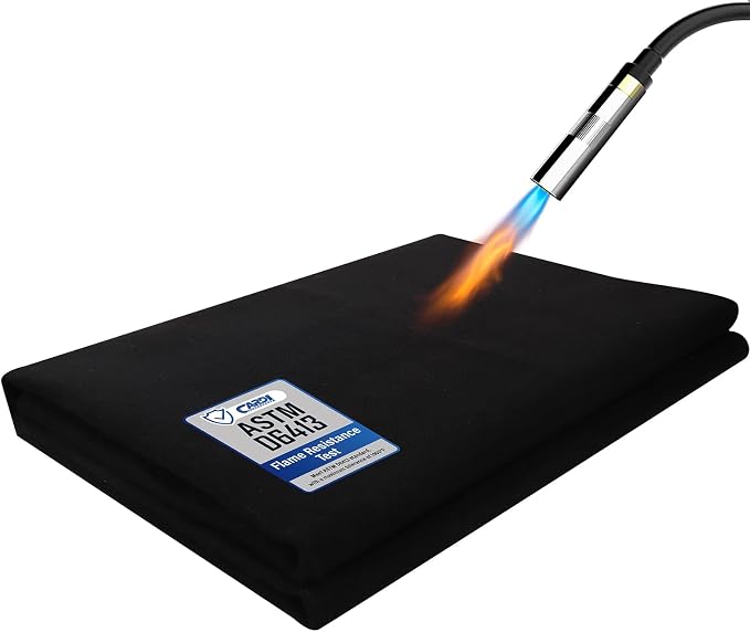 CARDI Fireproof Carbon Welding Blanket 1PCS 4x6ft Thickness 0.2 Inch Heat Resistant Fabric Up To 1900°F Heat Shield Resistant Mat for Soldering, Firepit, Grill, Welding Supplies
