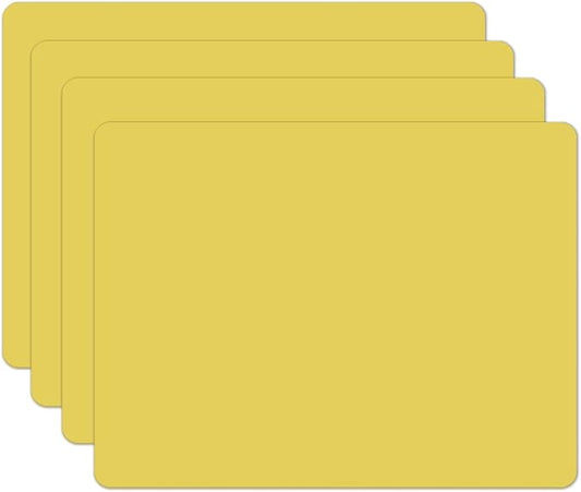 Silicone Placemats, Food-Grade Non-Slip Waterproof, Dining, Stain Resistant, Countertop Protector, Kitchen Counter Mat, Heat Resistant, Baking mat Dishwasher Safe (15.7x11.8Inch-4pack, Yellow)