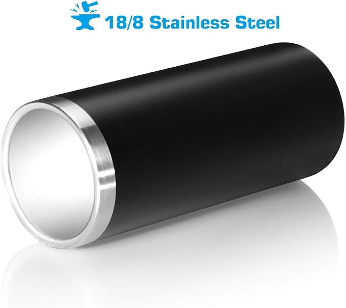 12 oz. Slim Can Cooler Insulated (Black) | Stainless Steel 12oz. Skinny Drink Holder for Soda, Hard Seltzer, Beer and Energy Drinks