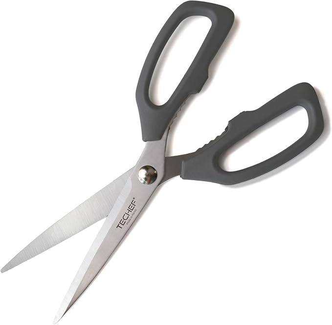 TECHEF Kitchen Shears, All Purpose Scissors, Dishwasher Safe, Heavy Duty Meat Scissors Poultry Shears, Stainless Steel, Made in Korea (Dark Gray)