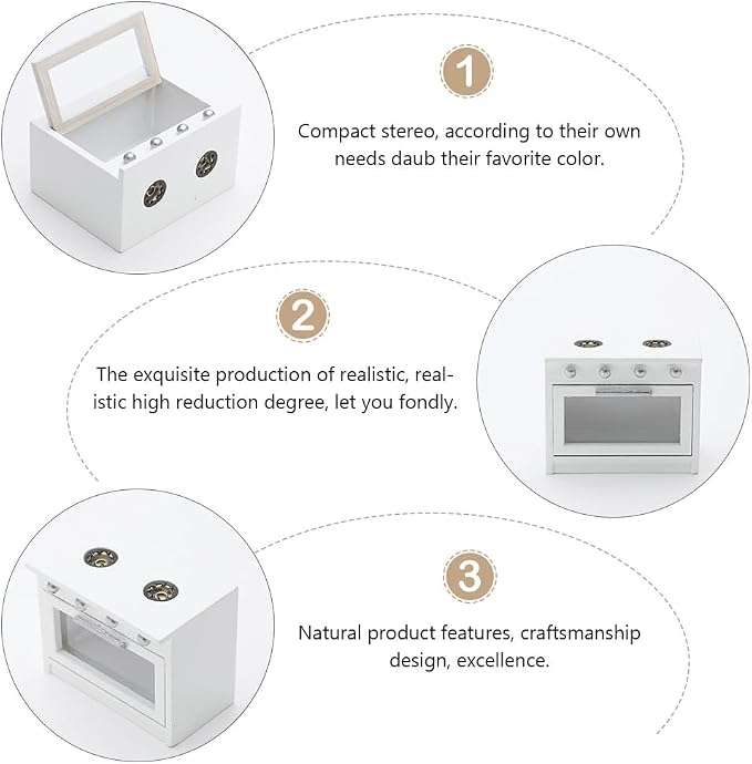 VICASKY Dollhouse Miniature Stove Kitchen Toys for Dollhouse - 1 12 Scale Kitchen Accessory Mini White Plastic Stove Cooking Cabinet Scenery Cooker Furniture DIY Supplies for Kids Play and Decor