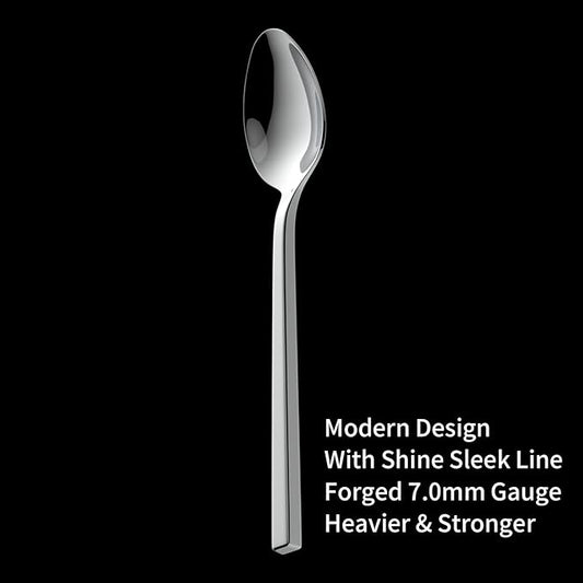 Alata Cube 20-Piece Forged Stainless Steel Flatware Set Cutlery Set,Silverware Set Service for 4,Mirror Finish,Dishwasher Safe