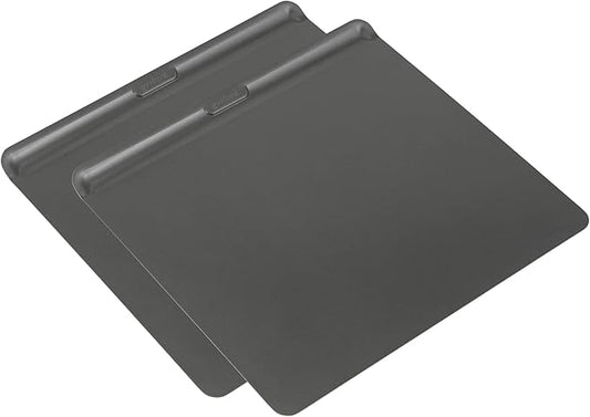 GoodCook AirPerfect 16" x 14" Nonstick Steel Insulated Cookie Sheets, No-Burn Baking Sheets with Large Handles, Set of 2, Gray