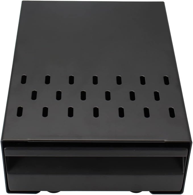 DIBTSA Espresso Knock Box Drawer, Stainless Steel Coffee Ground Container with Removable Rubber Knocking Bar, 9.84 x 7.08 x 3.34 inch (Black)