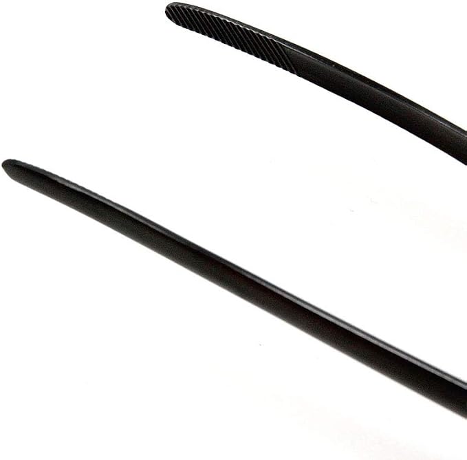 Todai 9.4-Inch Stainless Steel Non-Slip Yakiniku BBQ Tongs (Black)