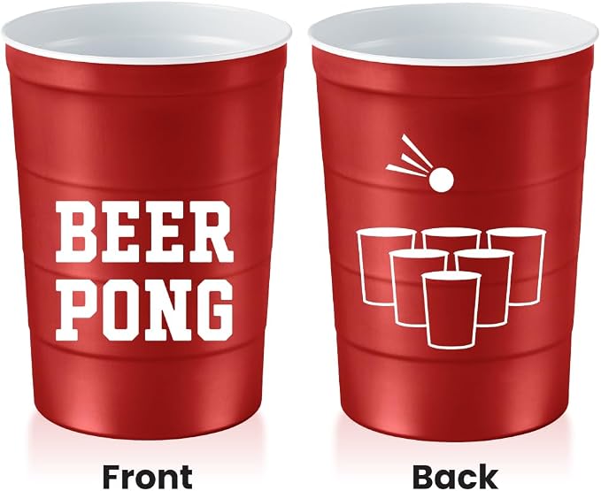 Steel Chill Cups 16 oz. Durable & Reusable Party Cups, Beer Pong, 12 Count | Made in USA from Steel these durable cups chill fast & keep your drink cold for longer, 100% recyclable for sustainablity