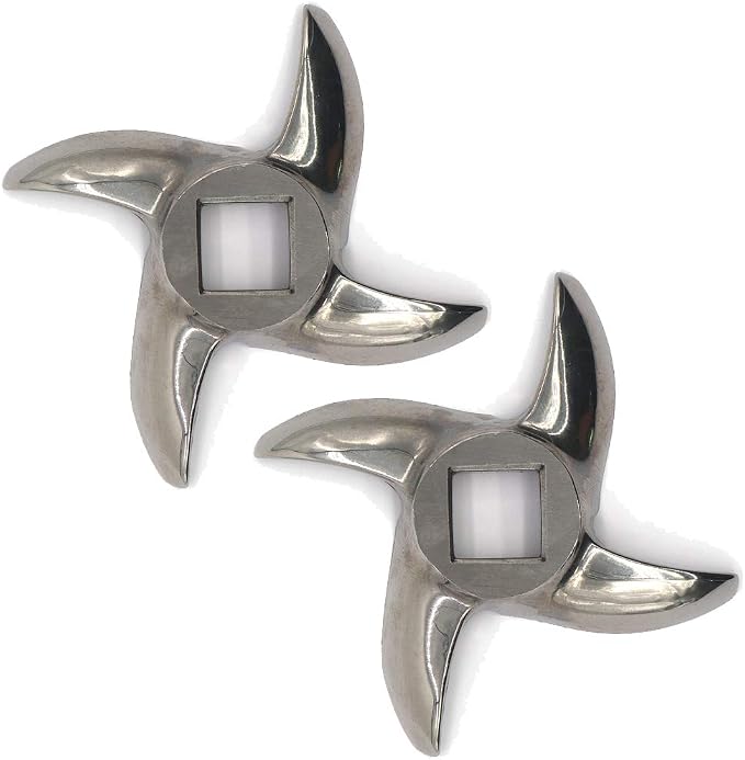 2 Pcs #12 Meat Grinder Blade Stainless Steel Knife Cutter Replacement for Grinders, Please check the size and shape