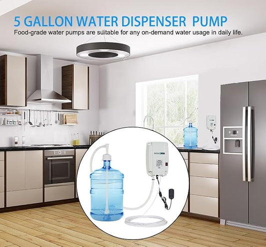 5 Gallon Bottled Water Dispenser Pump for Fridge,Bottle Water Dispensed Pump System Single-Tube for Coffee,110V Automatic Drinking Water Jug Pump Power 25W for Refrigerator Ice Tea Maker Kitchen