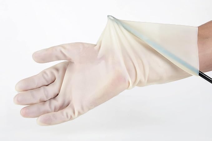 Cleaning Gloves Dishwashing Kitchen Gloves Reusable Rubber 3 Pairs White, Large
