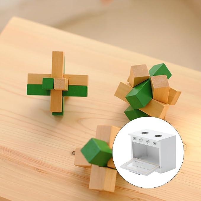 VICASKY Dollhouse Miniature Stove Kitchen Toys for Dollhouse - 1 12 Scale Kitchen Accessory Mini White Plastic Stove Cooking Cabinet Scenery Cooker Furniture DIY Supplies for Kids Play and Decor