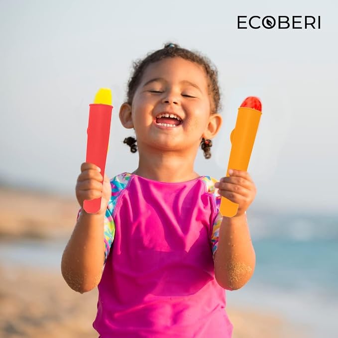 ECOBERI Silicone Popsicle Molds Set of 8 with BPA-Free Material - Reusable Ice Pop Maker with Attached Lids for Easy Storage - Stick-Free Design for Kids and Adults | BPA-Free Material, Reusable Ice Pop Maker, Attached Lids for Easy Storage, Stick-Free...