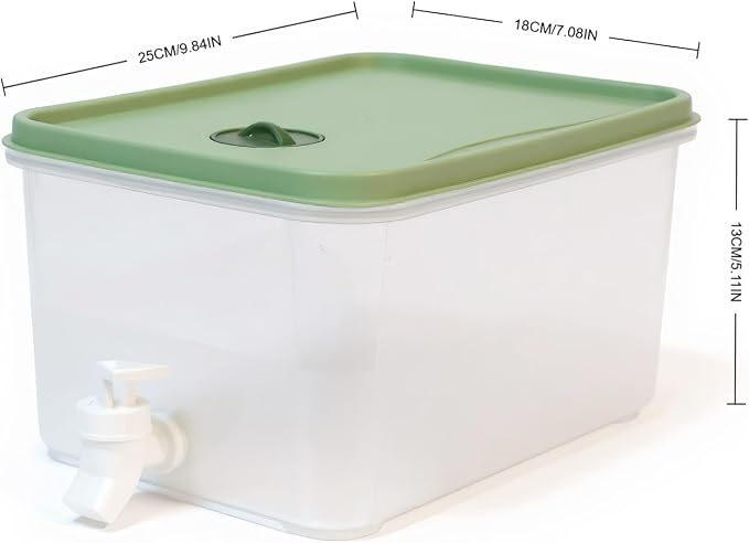 Drink Dispenser for Fridge - 1.19 Gallon Leak Proof Beverage Dispenser with Spigot - Iced Juice Water Container for Parties Outdoor Camping