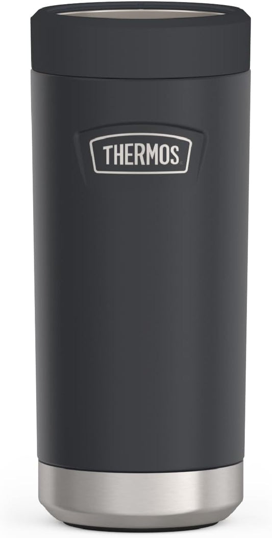 THERMOS ICON SERIES, Slim Beverage Can Insulator - 12 Ounce, Granite - Vacuum Insulated Stainless Steel