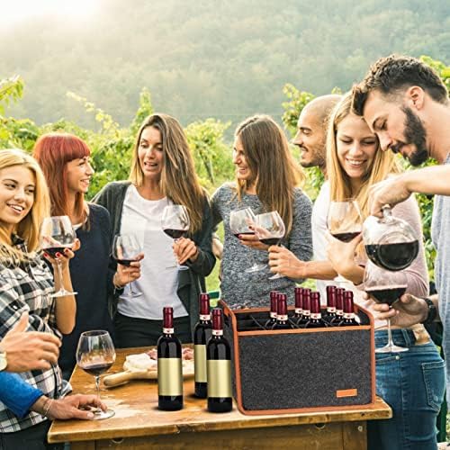 Foyego 2 Pack 12 Bottle Wine Tote Bag, Insulated Thermal Padded Wine Carrier Tote, Reusable Wine Bags for Wine Bottles Travel, Camping and Picnic, Perfect Wine Lover Gift