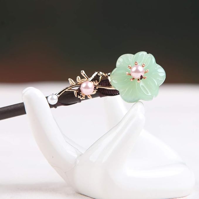 Wooden Hair Pins 7.08" Chinese Hair Sticks For Long Hair Buns (D)