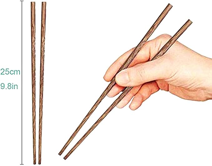 30-Pairs Wooden Chopsticks, Dishwasher Safe Chopstick,ReusableNatural Healthy, Chinese Classic Style for Kitchen, Dining Room, Gourmet, Noodles (9.8 Inch)