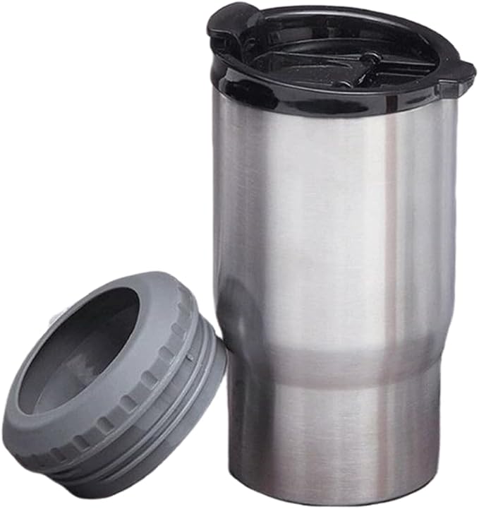 14oz 4 in 1 Stainless Steel Can Cooler Beer Bottle Insulator With 2 Lids for 12oz can&bottle, Double walled insulated Thermocooler &Travel Mug Holder Keeping Your Bevearge Cold (Stainless steel)