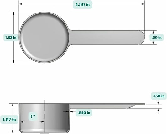 39 mL (8 Teaspoon | 1.32 Oz. | 2.63 Tablespoon) Long Handle Scoop for Measuring Coffee, Pet Food, Grains, Protein, Spices and Other Dry Goods (Pack of 100)